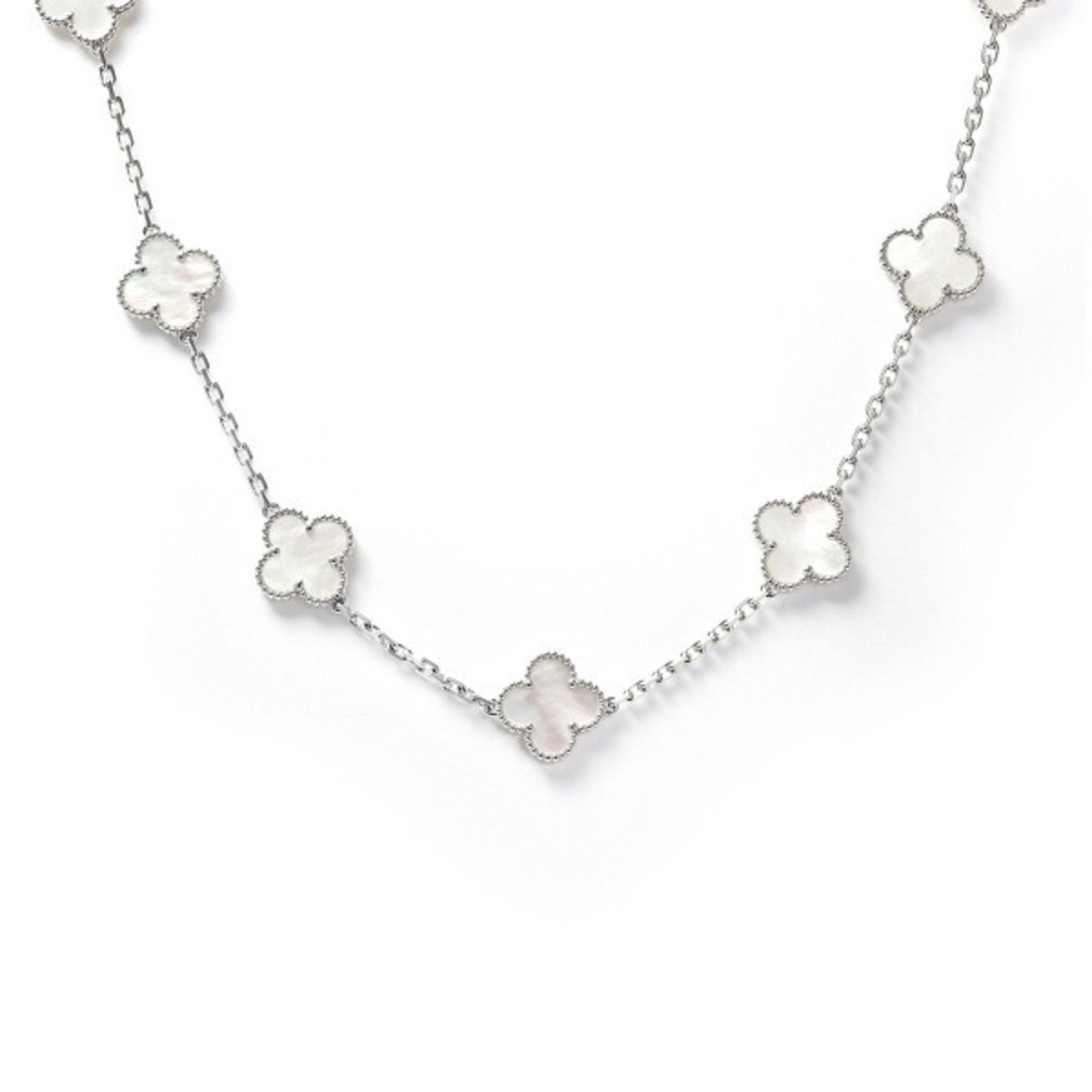 Van Cleef & Arpels Alhambra 10 motifs K18WG white gold necklace