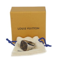 LOUIS VUITTON Louis Vuitton Berg MNG Padlock Ring M00516 Size L Metal Monogram Canvas Silver Brown