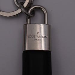 LOUIS VUITTON Louis Vuitton Dragonne LV Padlock Keychain M00745 Leather Metal Black Silver Keyring