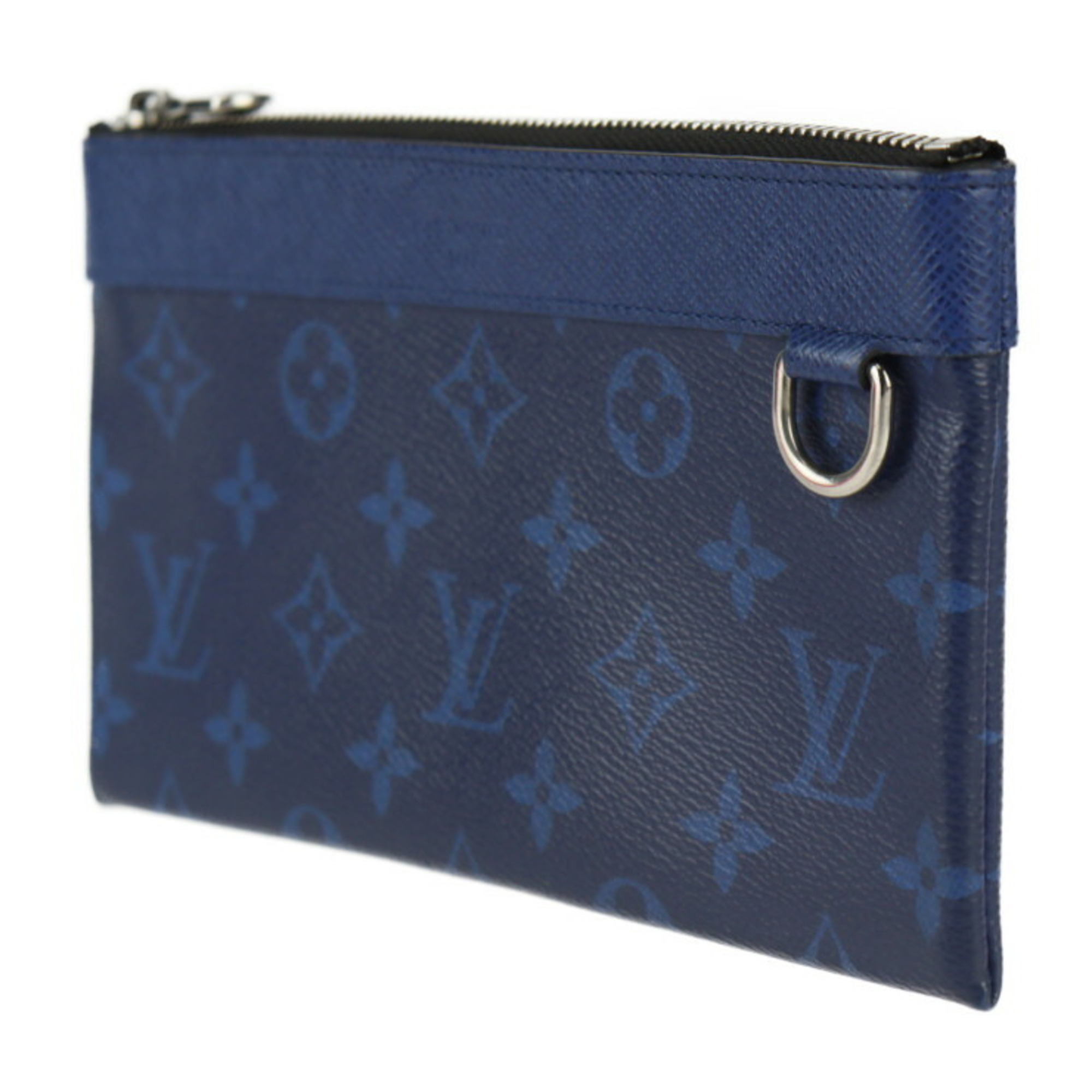 LOUIS VUITTON Louis Vuitton Pochette Discovery PM Taiga Rama Pouch M30278 Monogram Canvas Cobalt Clutch Bag Second