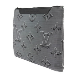 LOUIS VUITTON Louis Vuitton Reversible Pochette Virgil Abloh "Louis 2054" Second Bag M68777 Nylon Canvas x Leather Black White Multicolor Clutch Pouch Monogram Pattern