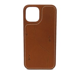 Hermes HERMES Smartphone Case iPhone 12/12Pro Ribbon Horse Barenia Fauve Brown Bolduc Vau Z Stamp Men's Women's