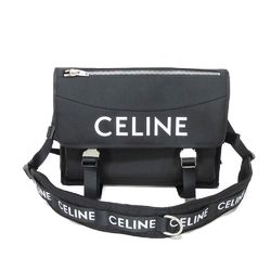 CELINE Shoulder Bag Large Current Black White Nylon Printed 198712DMT.38SI Men's