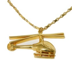 LOUIS VUITTON Necklace Helicopter Pendant Long Chain GP Plated Gold MP0329 Men's Women's