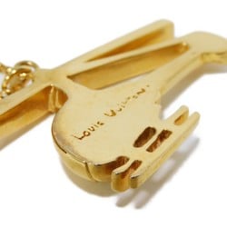 LOUIS VUITTON Necklace Helicopter Pendant Long Chain GP Plated Gold MP0329 Men's Women's