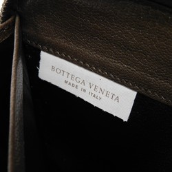 Bottega Veneta Long Wallet Zip Around Butterfly Engraved Round Embossed Calfskin Brown Men's Women's Bill Compartment