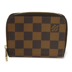 Louis Vuitton LOUIS VUITTON Coin Case Zippy Purse Round Wallet Brown Checkered Damier Ebene N63070 Men's Women's