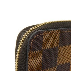 Louis Vuitton LOUIS VUITTON Coin Case Zippy Purse Round Wallet Brown Checkered Damier Ebene N63070 Men's Women's