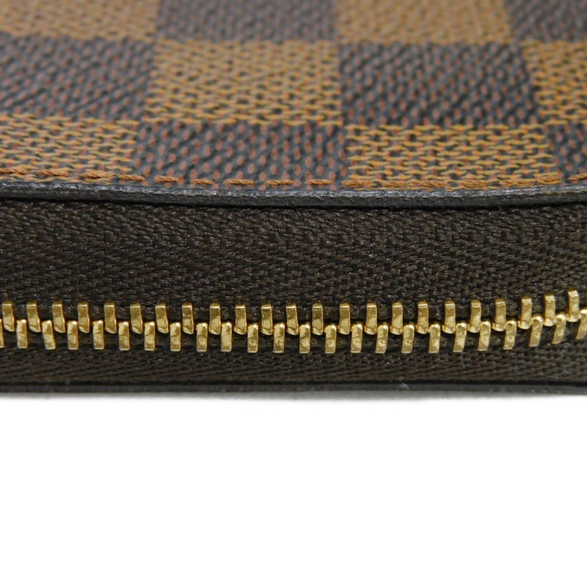 Louis Vuitton LOUIS VUITTON Coin Case Zippy Purse Round Wallet Brown Checkered Damier Ebene N63070 Men's Women's