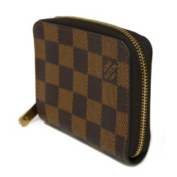 Louis Vuitton LOUIS VUITTON Coin Case Zippy Purse Round Wallet Brown Checkered Damier Ebene N63070 Men's Women's