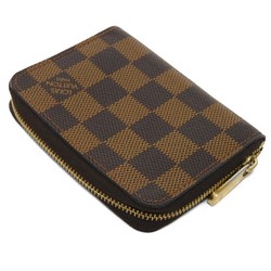 Louis Vuitton LOUIS VUITTON Coin Case Zippy Purse Round Wallet Brown Checkered Damier Ebene N63070 Men's Women's