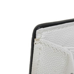 Yves Saint Laurent Saint Laurent Paris SAINT LAURENT PARIS Bi-fold wallet Monogram Small Envelope Wallet Quilted White Black YSL 414404 BOWC8 9070 Men's Women's Billfold