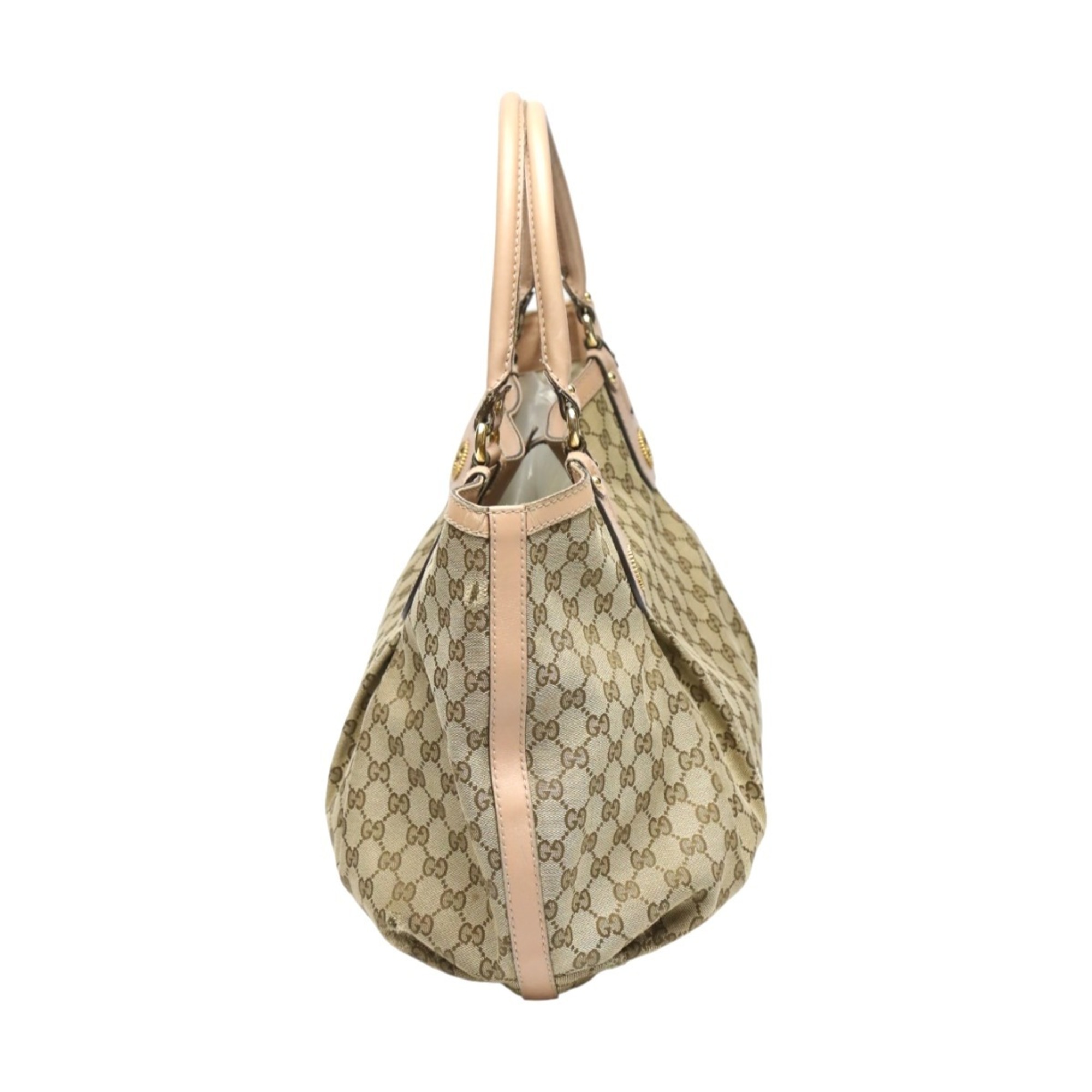 GUCCI Tote Bag Handbag GG Pattern Canvas 269951 Beige