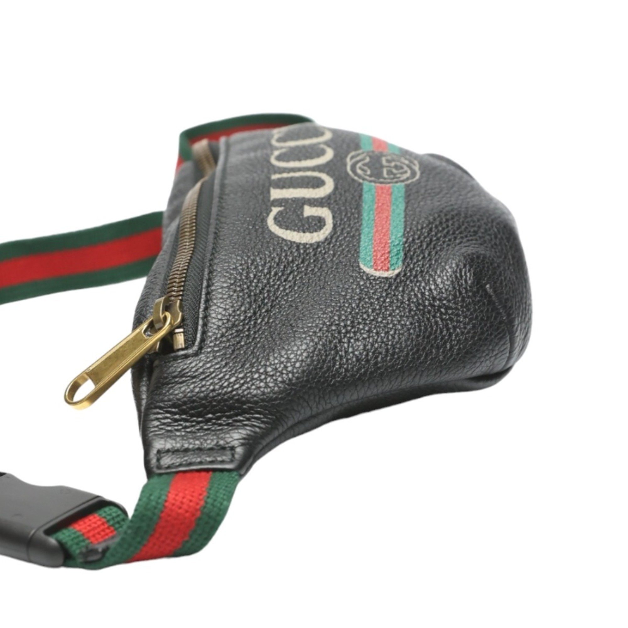 GUCCI Waist Bag Pouch Leather 527792 Black