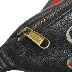 GUCCI Waist Bag Pouch Leather 527792 Black