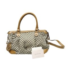 GUCCI Tote Bag Shoulder Diamante Canvas 247902 Beige x Brown