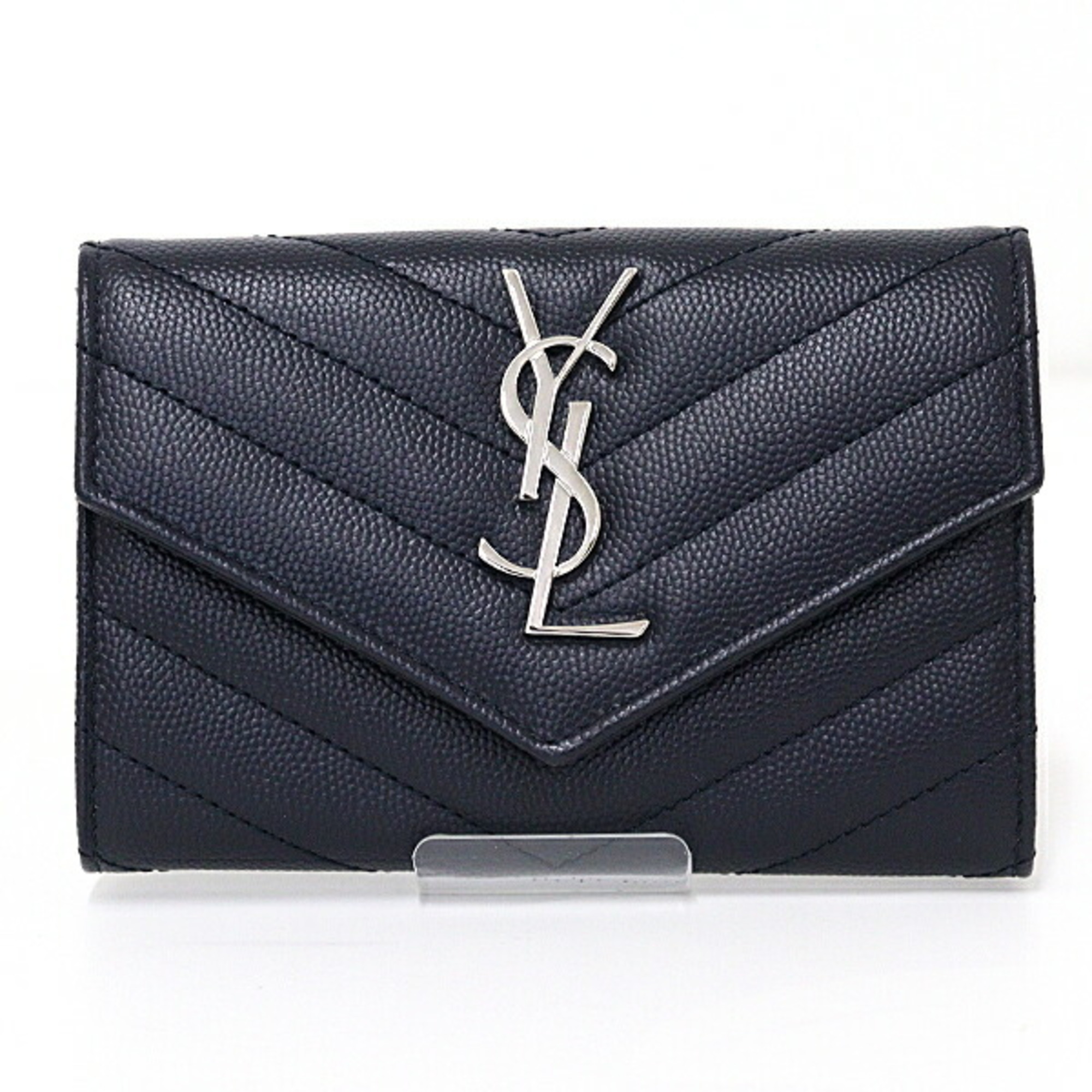 Saint Laurent Cassandra Small Envelope Wallet Card Case Business Holder 414404 BOW02 4147