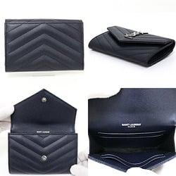 Saint Laurent Cassandra Small Envelope Wallet Card Case Business Holder 414404 BOW02 4147