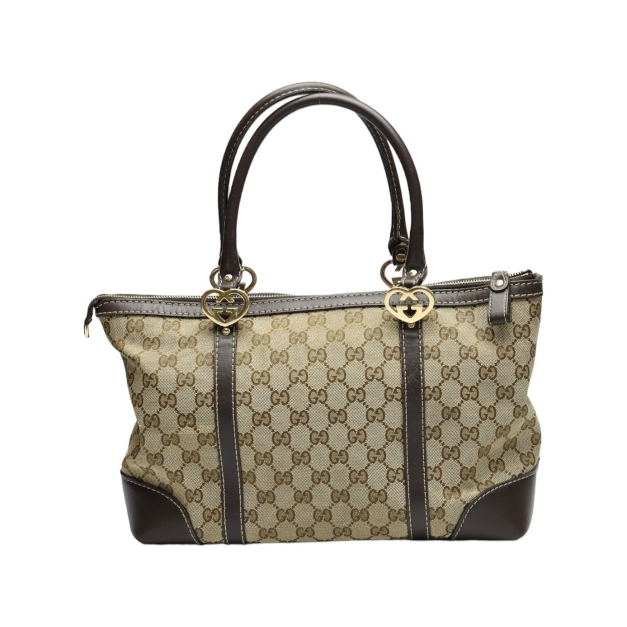 GUCCI Tote Bag Handbag GG Pattern Canvas 257069 Beige