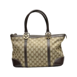 GUCCI Tote Bag Handbag GG Pattern Canvas 257069 Beige