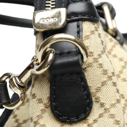 GUCCI Shoulder Bag Diamante Canvas 247902 Black x Beige