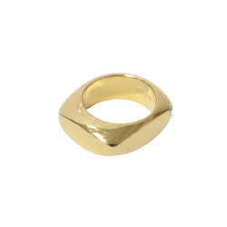 CELINE Ring Size: 52 (12) Form Square Large Gold Women's