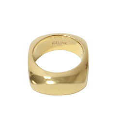 CELINE Ring Size: 52 (12) Form Square Large Gold Women's