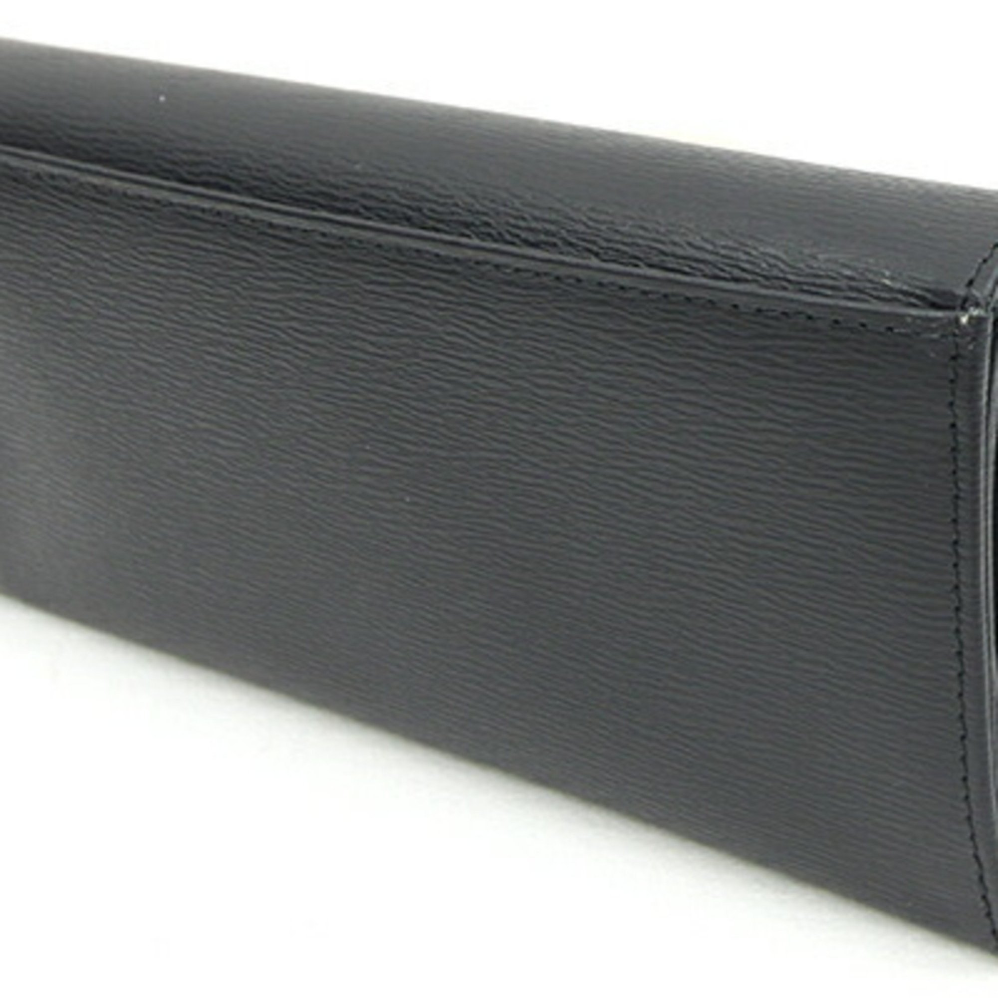 Longchamp Bi-fold Long Wallet Rozo L3044 Black Leather Women's LONGCHAMP