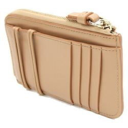 Chloé Chloe Coin Case CHC22AP333 Beige Leather Purse Card Fragment Women's