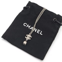 Chanel Necklace Coco Mark A60615 Silver Metal Rhinestone A13 2013 Model Pendant Choker Women's CHANEL