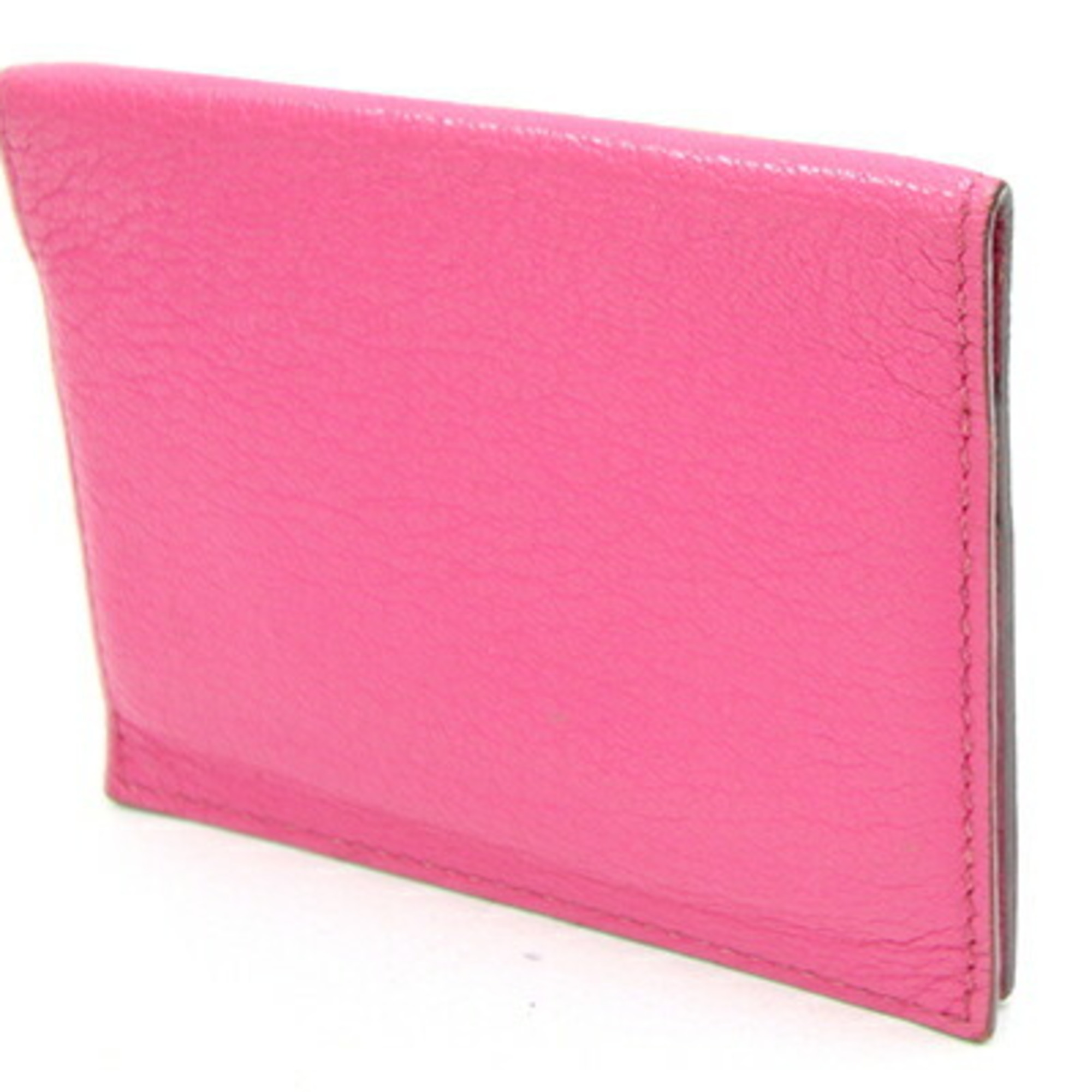 Hermes Card Case Evelyn Rose Tyrian Chevre □N Engraved Holder Pass Business H Punching Women's HERMES