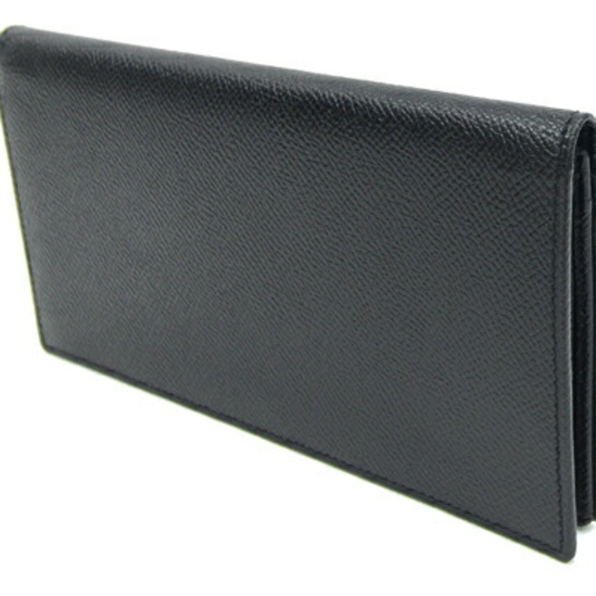 BVLGARI Bi-fold Long Wallet Classico 20308 Black Leather Men's