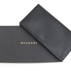 BVLGARI Bi-fold Long Wallet Classico 20308 Black Leather Men's