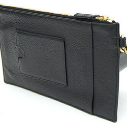 Balenciaga Clutch Bag 659783 Black Leather Pouch Card Case with Strap Women's BALENCIAGA