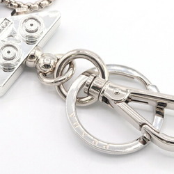 Prada Keychain Saffiano Leather Robot Trick 1TR102 Silver Black Metal Keyring Bag Charm Women's PRADA