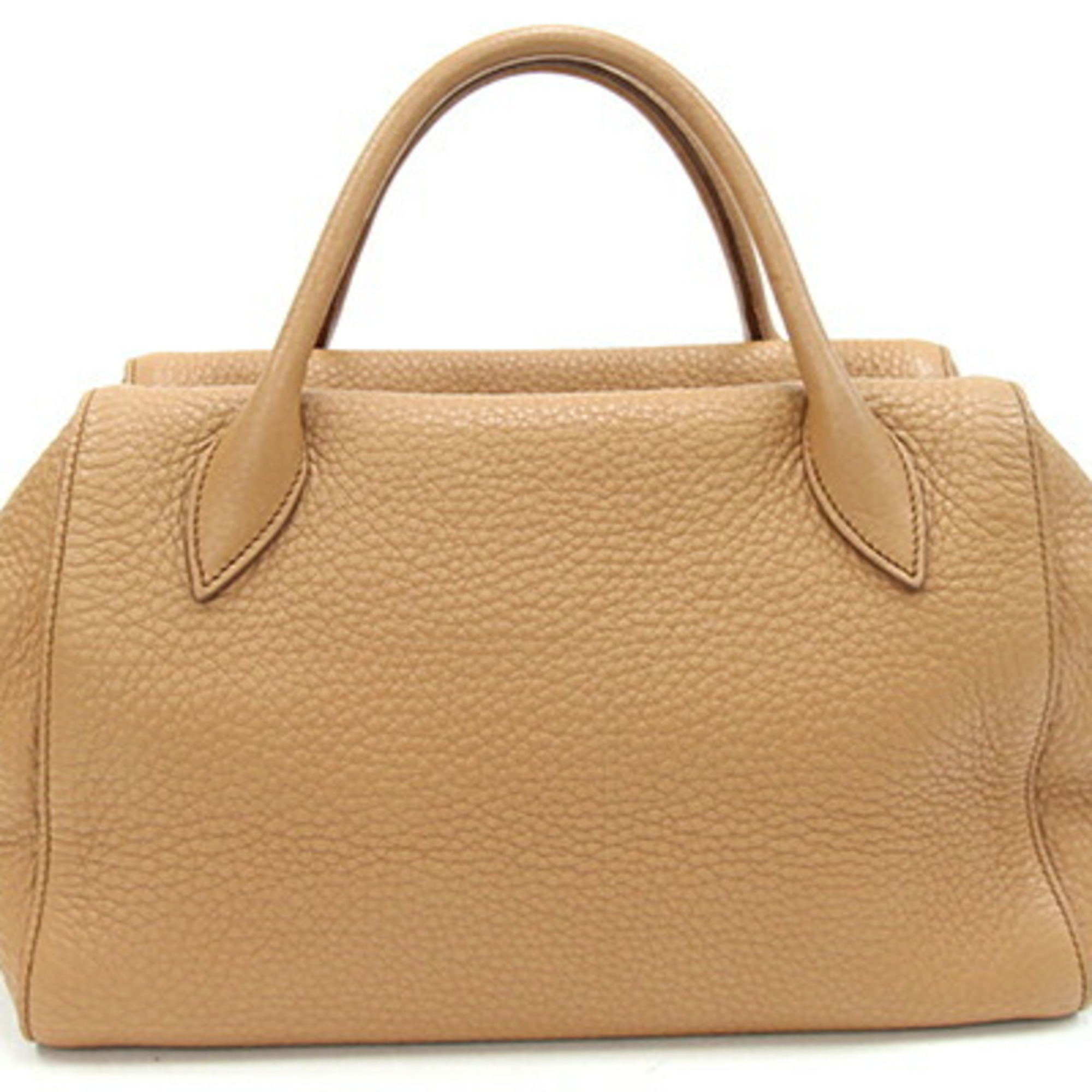 Prada Handbag 1BB031 Beige Leather Boston for Women PRADA