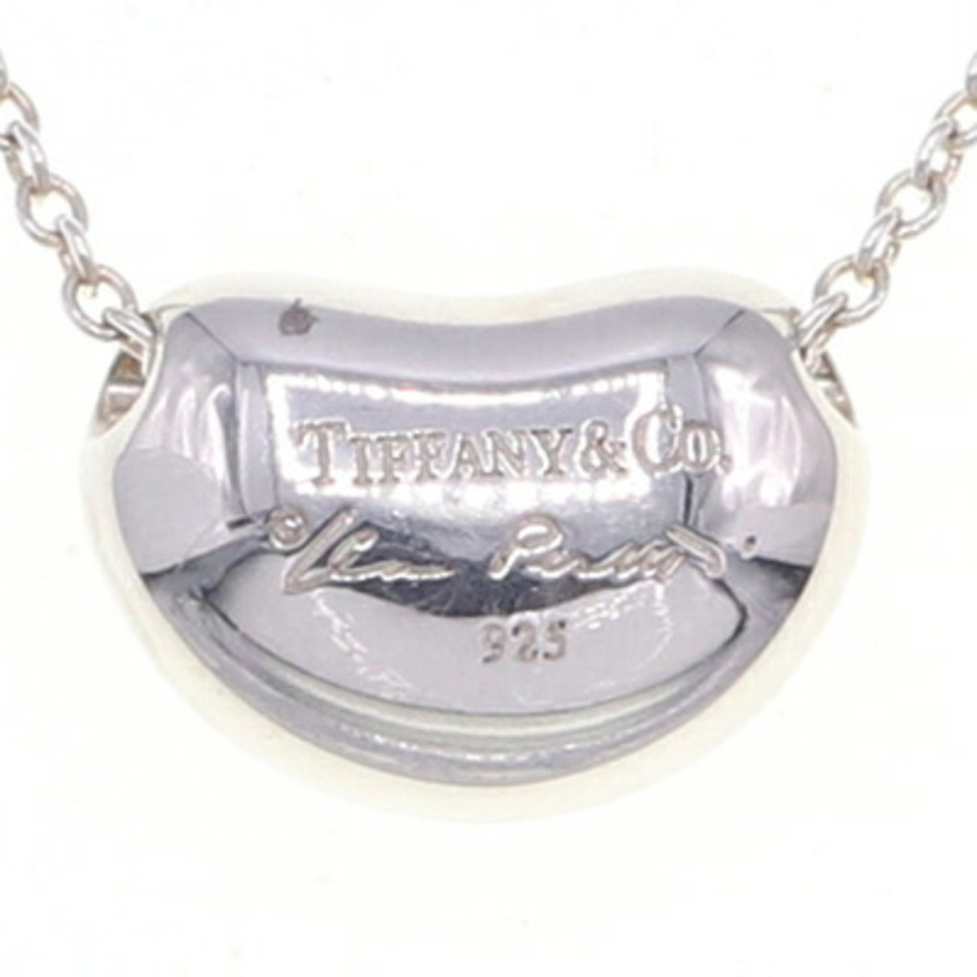 Tiffany Necklace Elsa Peretti Bean SV Sterling Silver 925 Pendant Choker Women's TIFFANY & CO