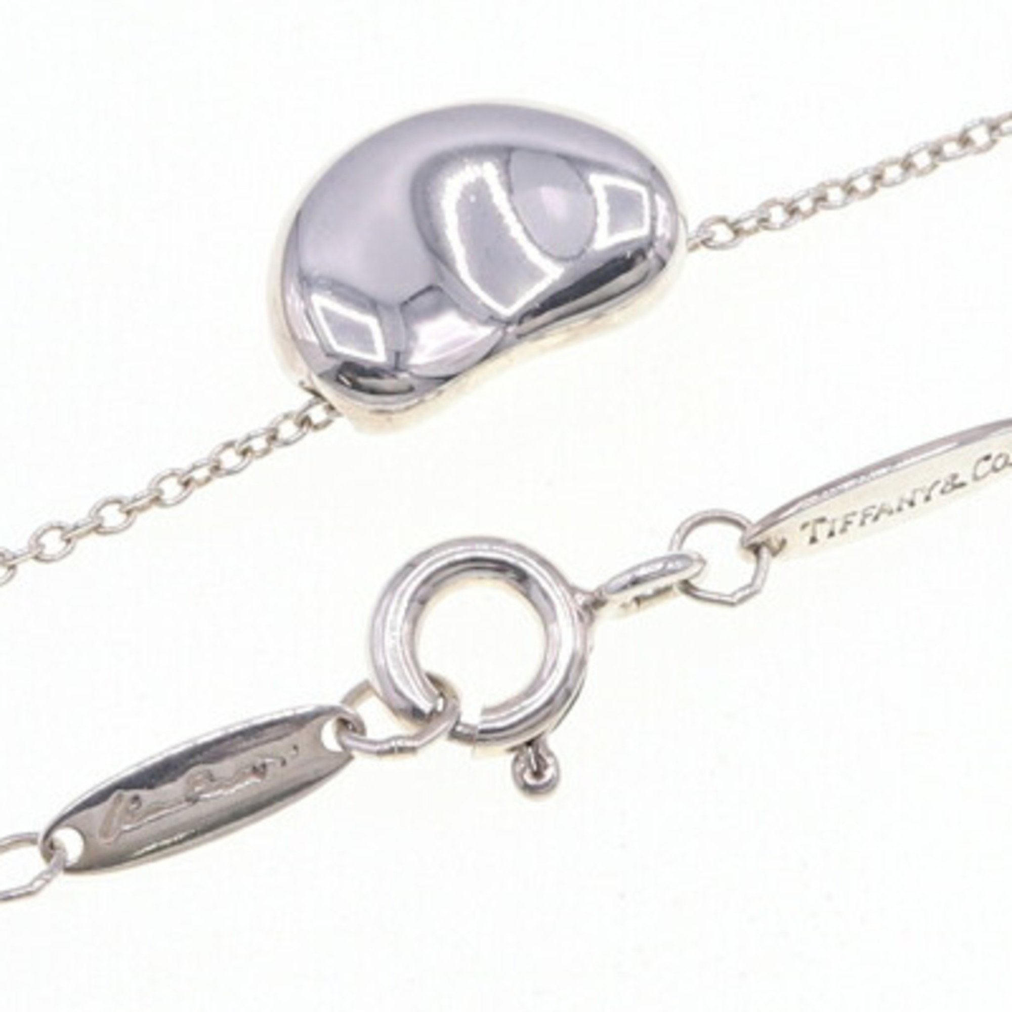 Tiffany Necklace Elsa Peretti Bean SV Sterling Silver 925 Pendant Choker Women's TIFFANY & CO