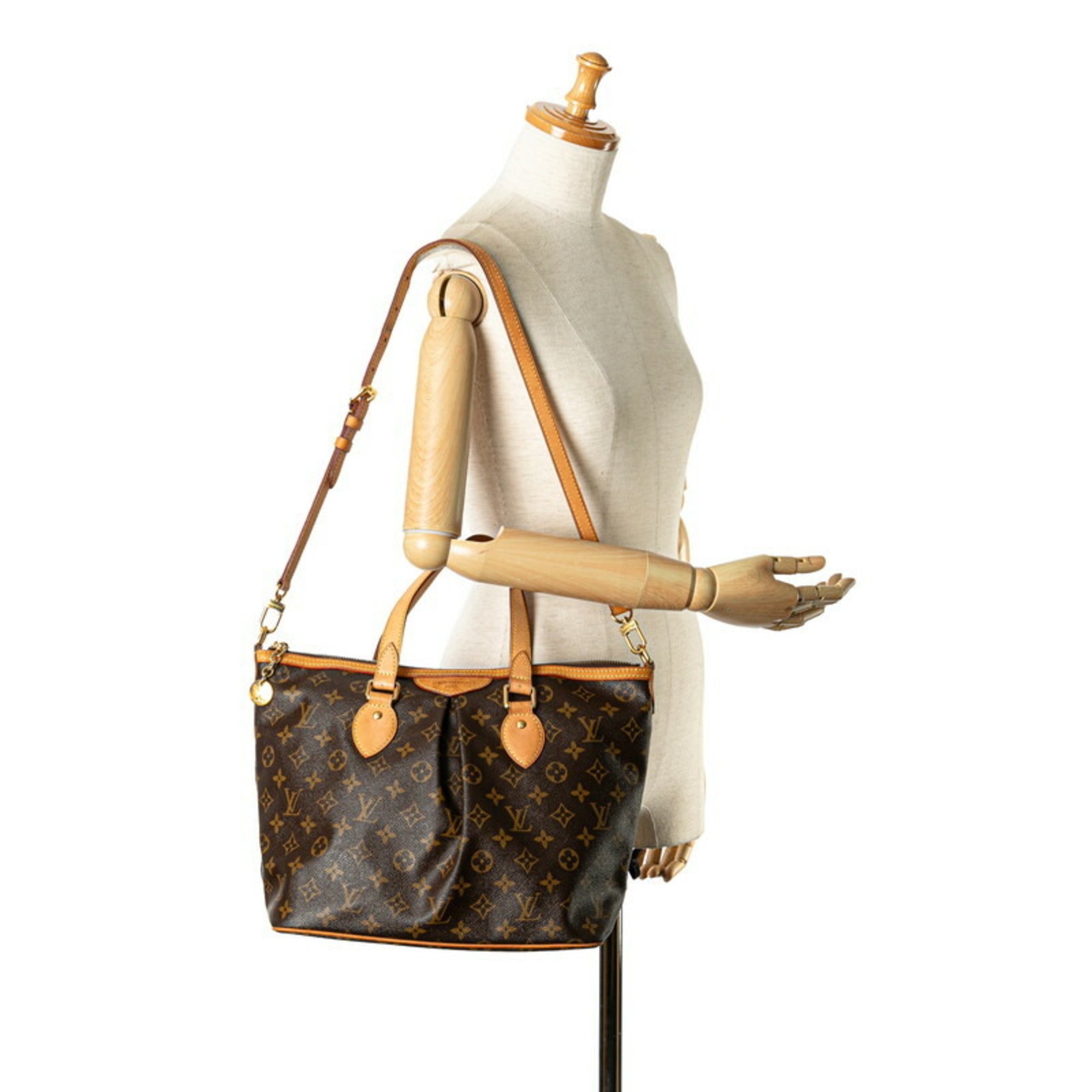 Louis Vuitton Monogram Palermo PM Handbag Shoulder Bag M40145 Brown PVC Leather Women's LOUIS VUITTON