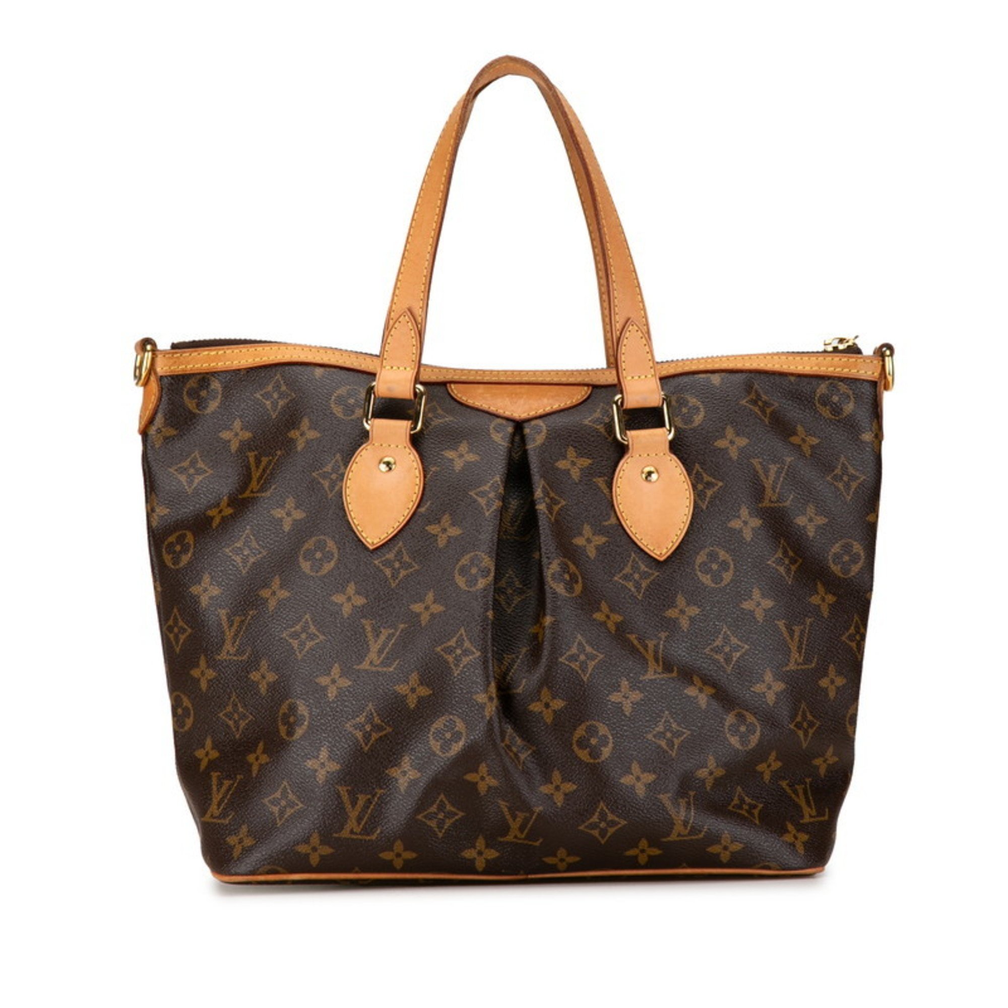 Louis Vuitton Monogram Palermo PM Handbag Shoulder Bag M40145 Brown PVC Leather Women's LOUIS VUITTON