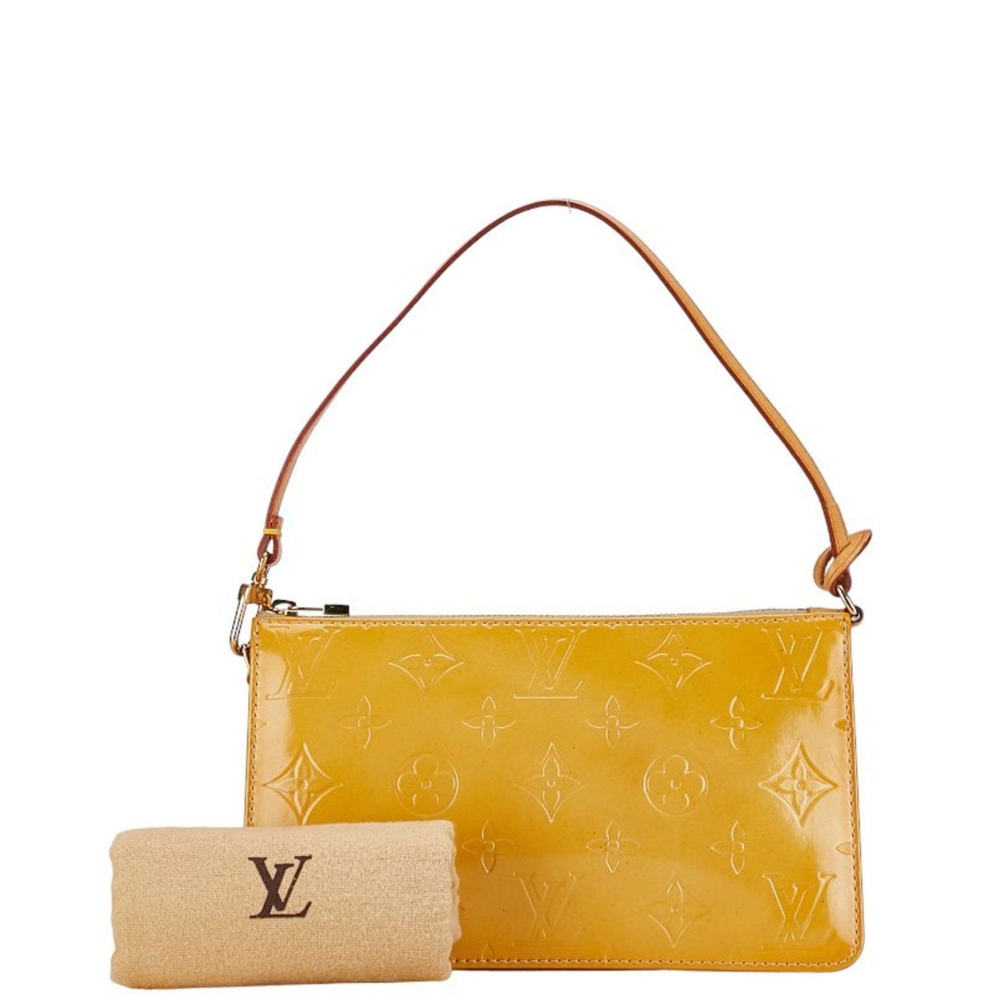 Louis Vuitton Monogram Vernis Lexington Pouch M91010 Yellow Patent Leather Women's LOUIS VUITTON