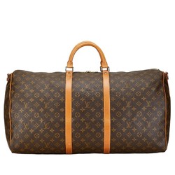 Louis Vuitton Monogram Keepall Bandouliere 60 Boston Bag Shoulder M41412 Brown PVC Leather Women's LOUIS VUITTON