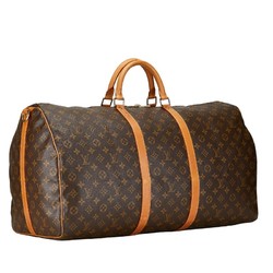 Louis Vuitton Monogram Keepall Bandouliere 60 Boston Bag Shoulder M41412 Brown PVC Leather Women's LOUIS VUITTON