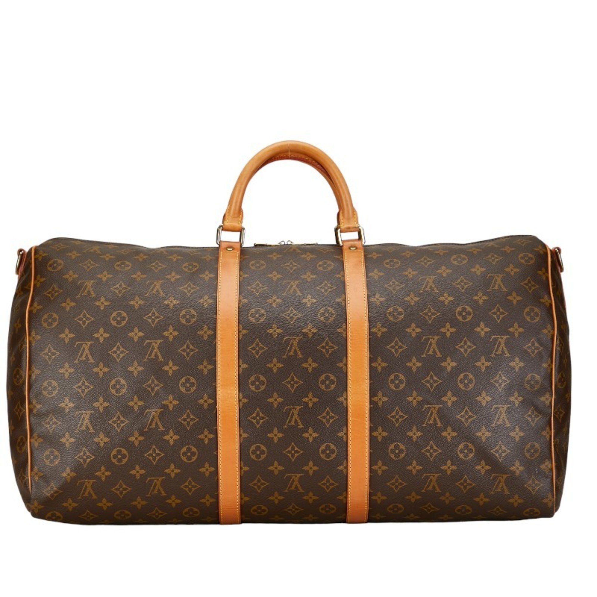 Louis Vuitton Monogram Keepall Bandouliere 60 Boston Bag Shoulder M41412 Brown PVC Leather Women's LOUIS VUITTON