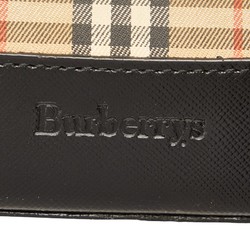 Burberry Nova Check Shadow Horse Handbag Tote Bag Beige Black Nylon Leather Women's BURBERRY