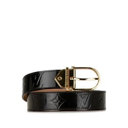 Louis Vuitton Monogram Vernis Santur Belt 34/85 M9480 Black Patent Leather Women's LOUIS VUITTON