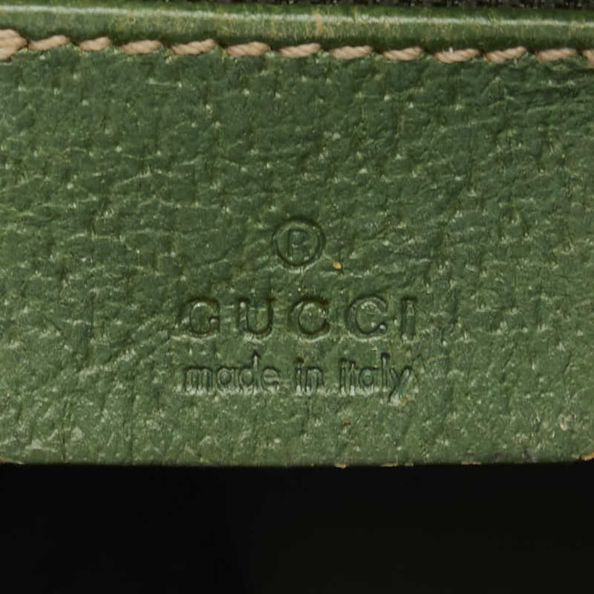 Gucci GG Canvas Pouch 29595 Beige Green Leather Women's GUCCI