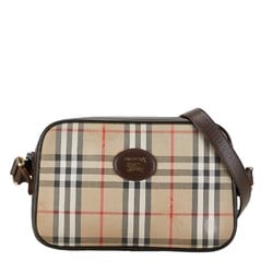 Burberry Nova Check Shadow Horse Shoulder Bag Brown Canvas Leather Women's BURBERRY