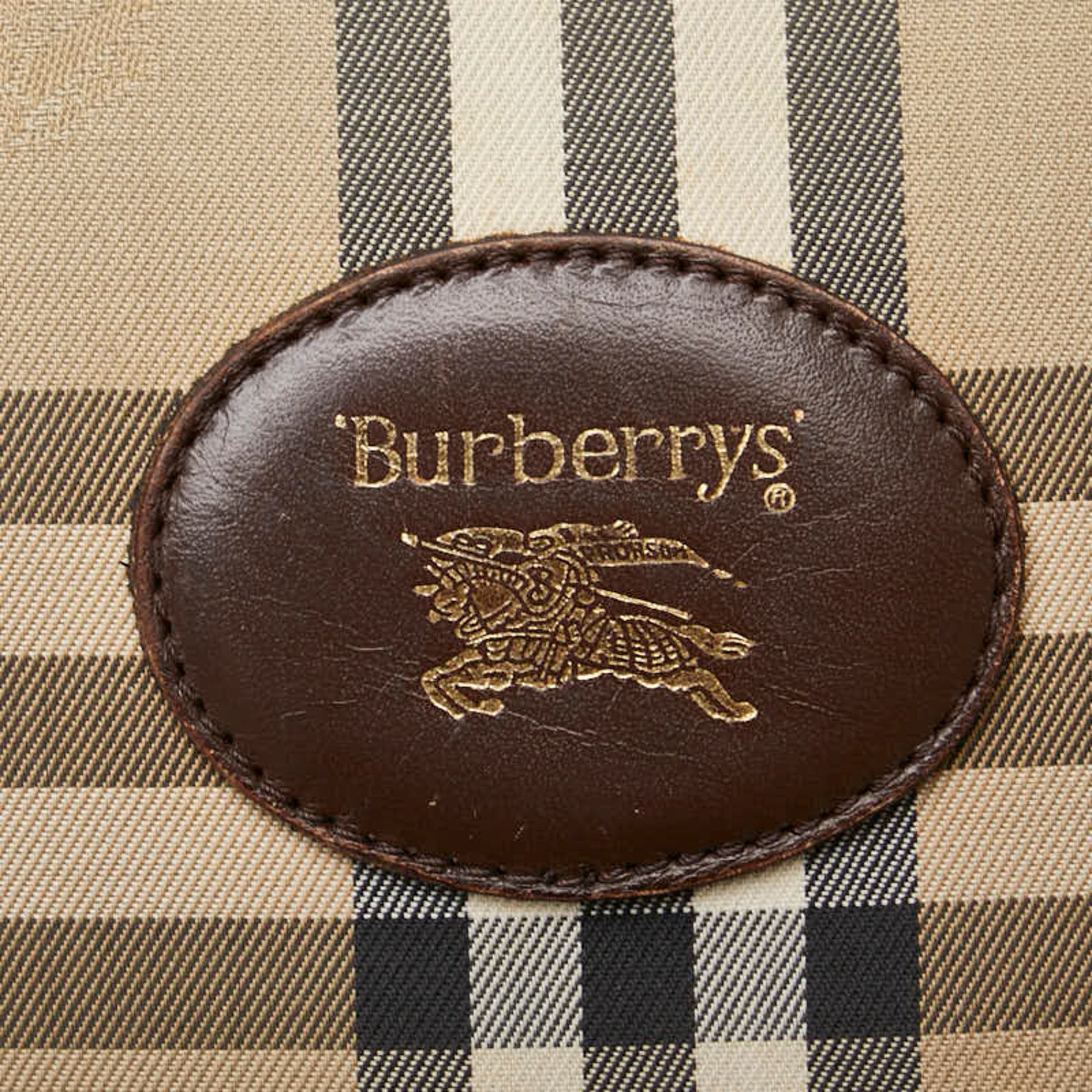 Burberry Nova Check Shadow Horse Shoulder Bag Brown Canvas Leather Women's BURBERRY