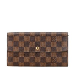 Louis Vuitton Damier Pochette Porte Monnaie Credit Long Wallet N61724 Brown PVC Leather Women's LOUIS VUITTON